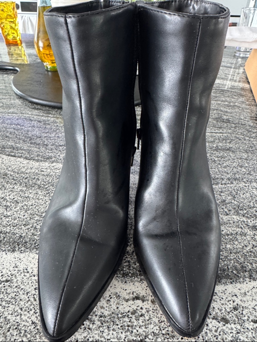 Mix No. 6 Black Pointed-Toe Ankle Booties